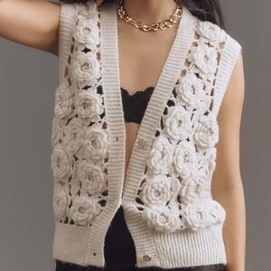 Maeve Rosette Knit Vest